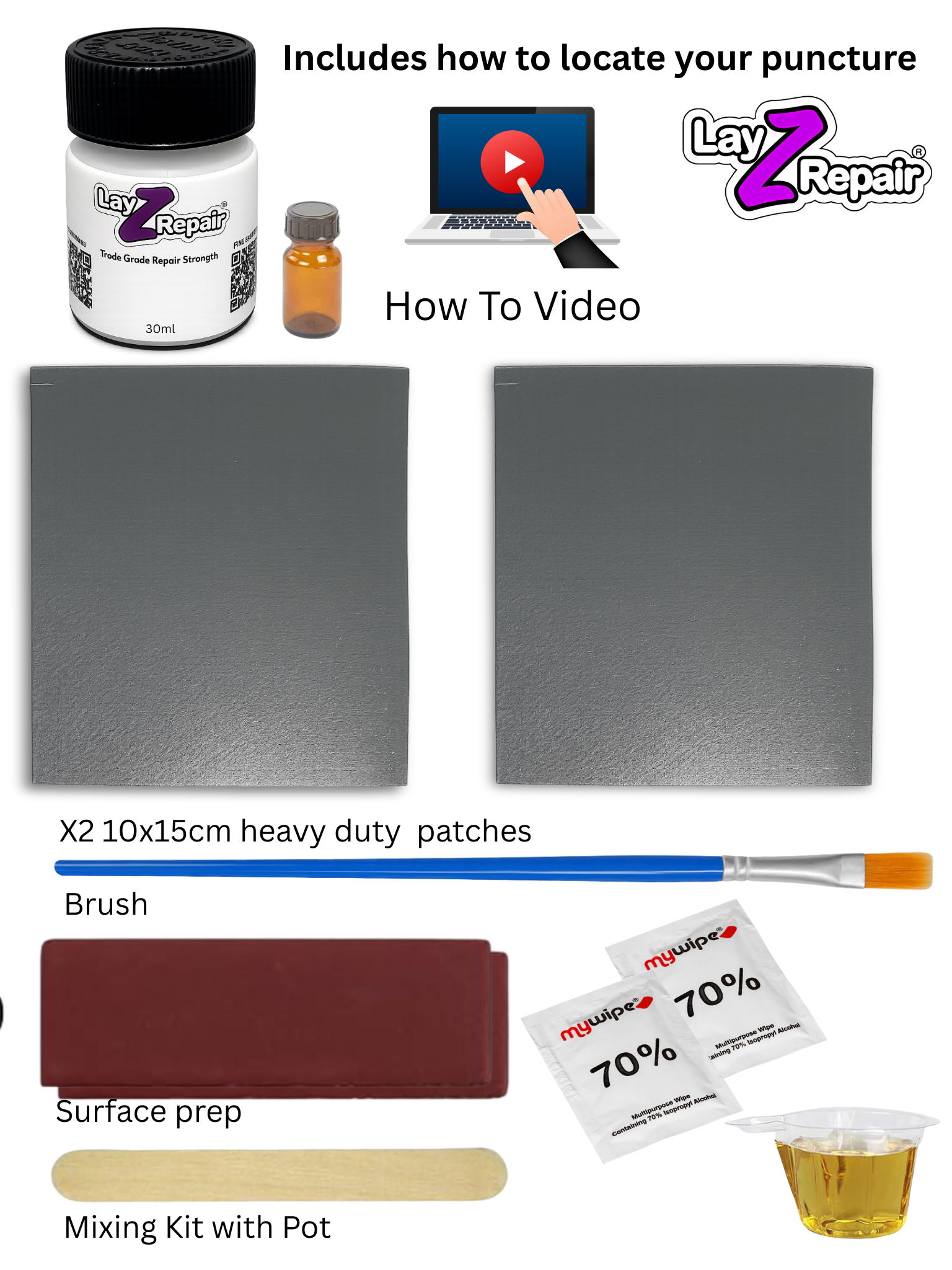 Dark Grey Hot Tub Puncture Repair Kit