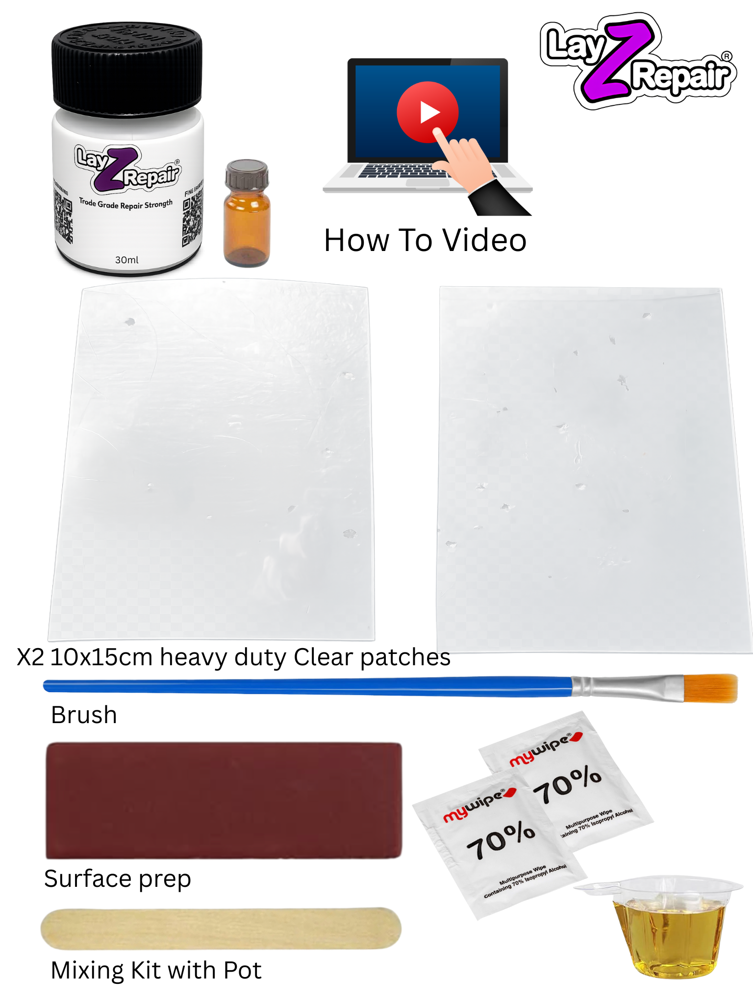 Hot Tub Repair patch and Glue Clear Transparent