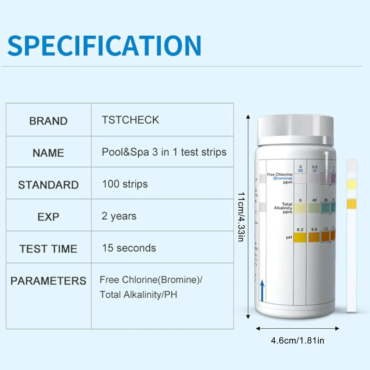Hot Tub & Pool Test Strips 3-in-1 – pH, Chlorine & Bromine | Prevent Scale & Heater Damage | 100 Strips - Image 5