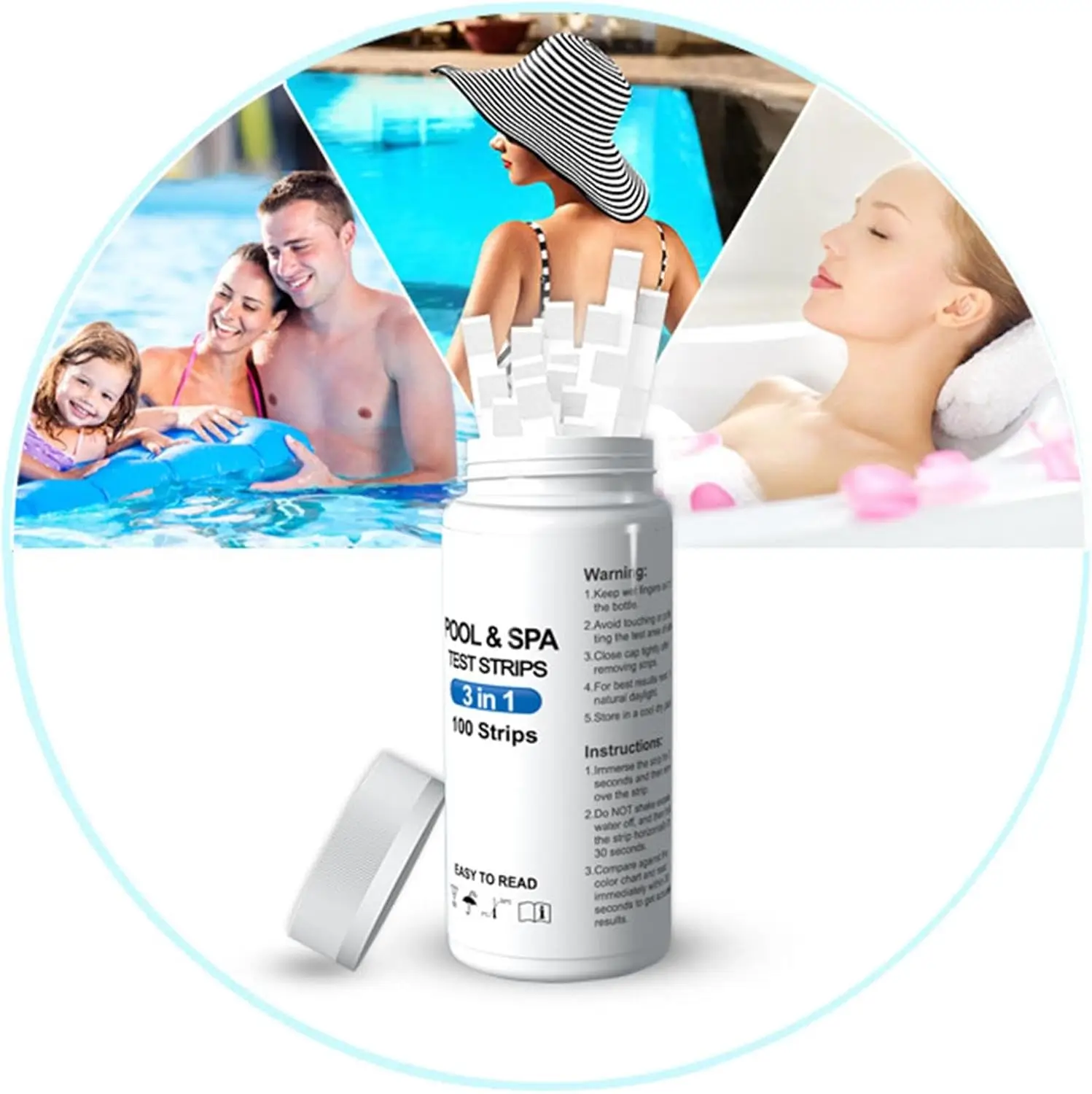 Hot Tub & Pool Test Strips 3-in-1 – pH, Chlorine & Bromine | Prevent Scale & Heater Damage | 100 Strips - Image 6