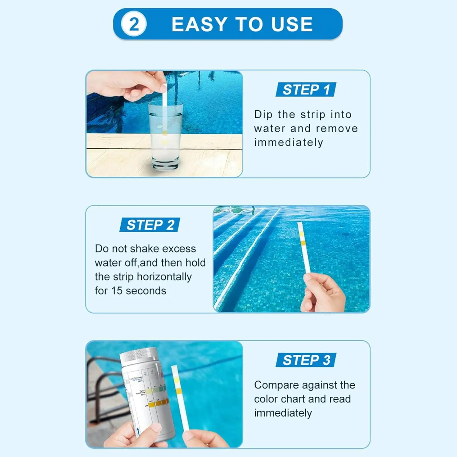 Hot Tub & Pool Test Strips 3-in-1 – pH, Chlorine & Bromine | Prevent Scale & Heater Damage | 100 Strips - Image 7